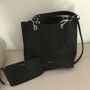 Black Leather Calvin Klein Purse